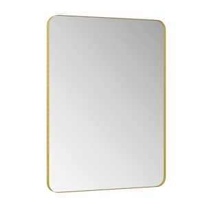 30 in. W x 40 in. H Rectangular Metal Framed Wall Mounted Bathroom Vanity Mirror in Gold for Livingroom, Bedroom