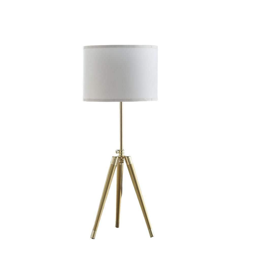 39 in. Gold Adjustable Height Tripod Table Lamp with White Drum Shade, Modern Lighting for Living Room and Bedroom Decor price history on PriceWatchPro
