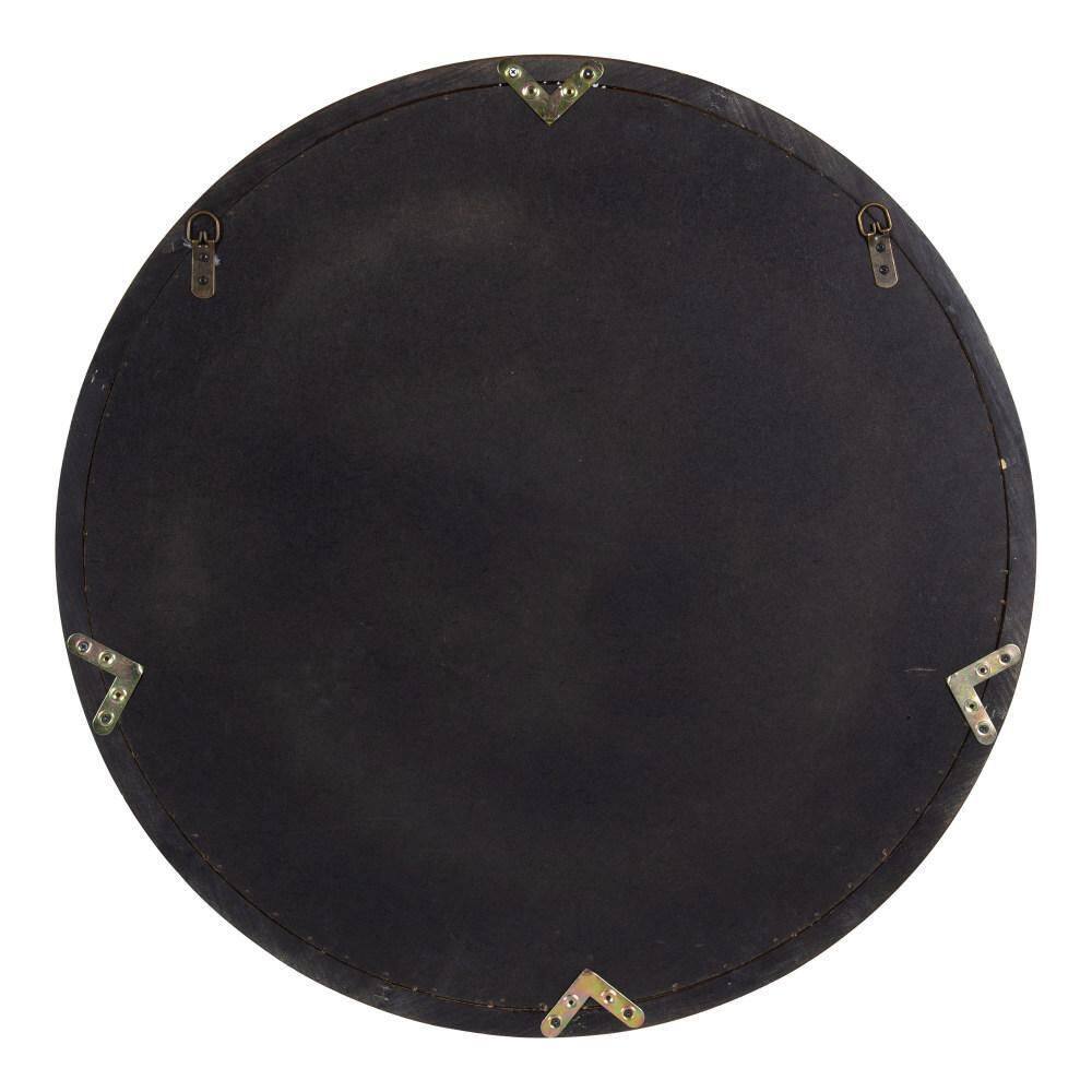 Ballez 28" Multicolored Rustic Round Wood Wall Art Plaque
