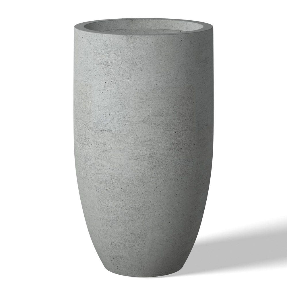14 in. Large Natural Gray(Enhanced Interior) Concrete Round Planter / Pot with Drainage Holes price history on PriceWatchPro