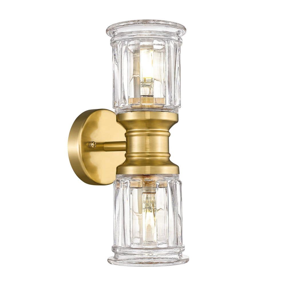 4.7 in. W 2-Light Brushed Gold Vanity Light with Multi-mounting Positions price history on PriceWatchPro