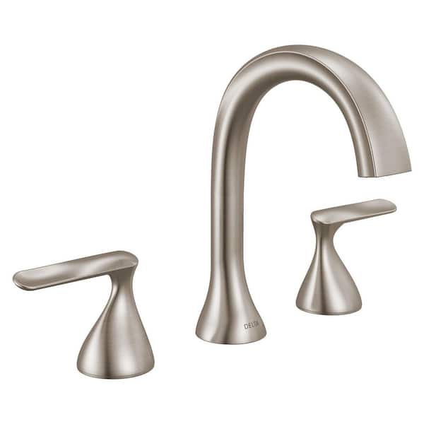 Bonacci 8 in. Widespread Double Handle Bathroom Faucet in Lumicoat Stainless