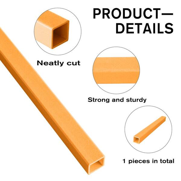 96 in. x 2 in. x 1/8 in. FRP Composite Square Fence Post���Yellow
