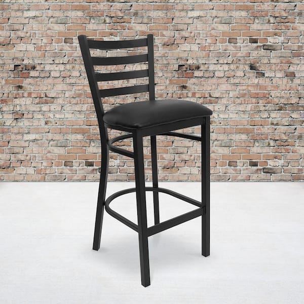 Black Cushioned Bar Stool, Best Bar Stool Height For 45 Inch Counter