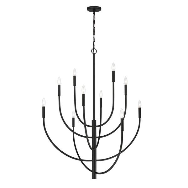 Titan Lighting Chandette 42 in. W 10-Light Charcoal Chandelier with No Shades