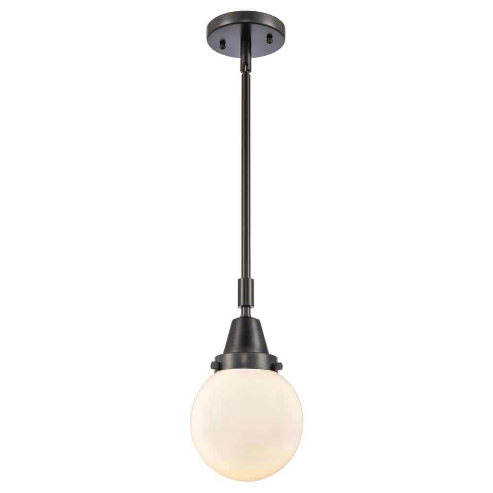 Beacon 100-Watt 1-Light Matte Black Standard Mini Pendant Light with Matte White Glass, No Bulbs Included price history on PriceWatchPro