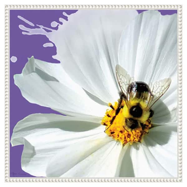 Amanti Art Flower Pop IV by Marie Elaine Cusson 22 in. W x 22 in. H Canvas Float Frame in White