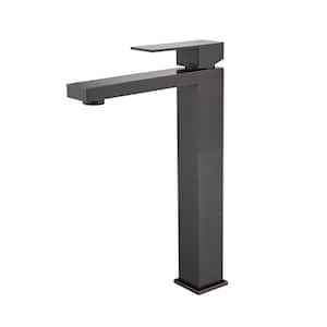 Single Handle Single Hole High Arc Bathroom Faucet with Supply Line Included in Oil Rubbed Bronze