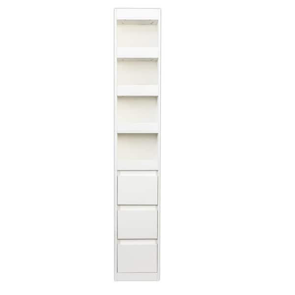 White 70.87 in. Accent Cabinet Office Storage Cabinet with 4 Shelves and 3 Drawers durable construction