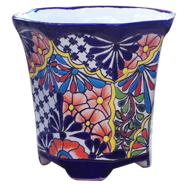 Ravenna Pottery Talavera 12 in. Hexagon Ceramic Pot - C 3