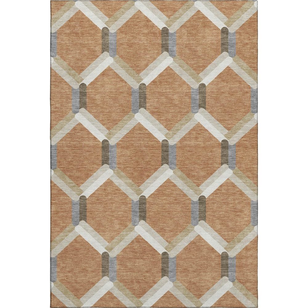 Mayfield Premium Machine Washable Abstract AMF2343 Copper 8 ft. x 10 ft. Area Rug price history on PriceWatchPro