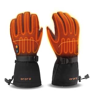 Unisex Large Black Rechargeable Heated Gloves for Skiing, Hiking and Arthritic Hands