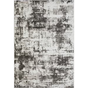 Rhane Vearali Gray 4 ft. x 6 ft. Abstract Polypropylene Area Rug