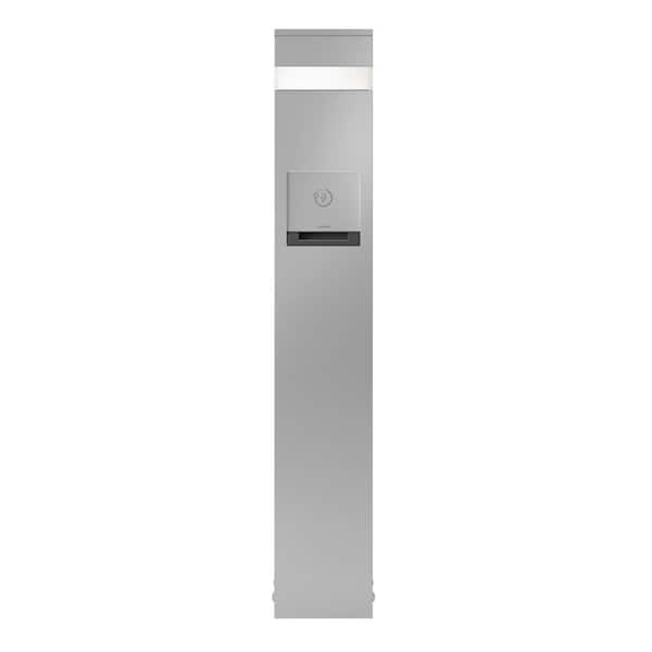 Wiremold 48 in. 2-Gang Silver GFCI Receptacle and 4-Port USB Outlet, Outdoor Charging Station with Area Light
