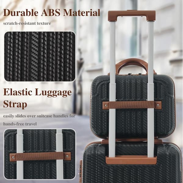 Merax 6 or More Bags 6-Pc Black Brown ABS Hardshell 12, 14, 16, 20