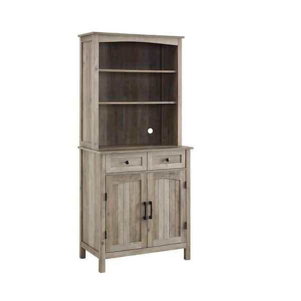 Home Source Industries Home Source Jill Zarin Grey Wash China Cabinet with Wood Doors