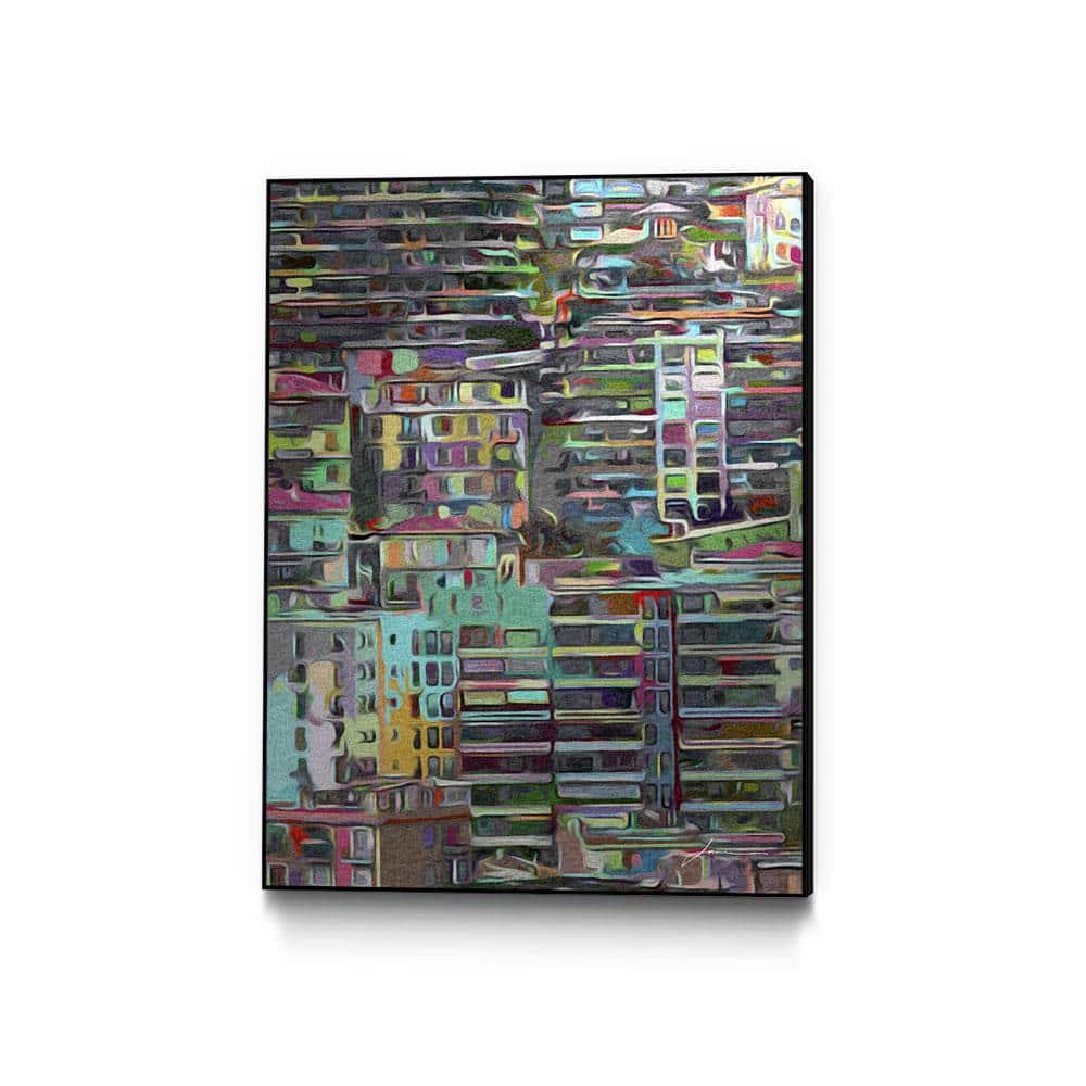 30 in. x 40 in. Stack II by James Burghardt Framed Wall Art