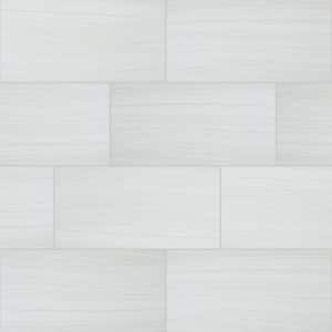 QuicTile Tower White Matte 3 in. x 6 in. Porcelain Locking Floor Tile Sample