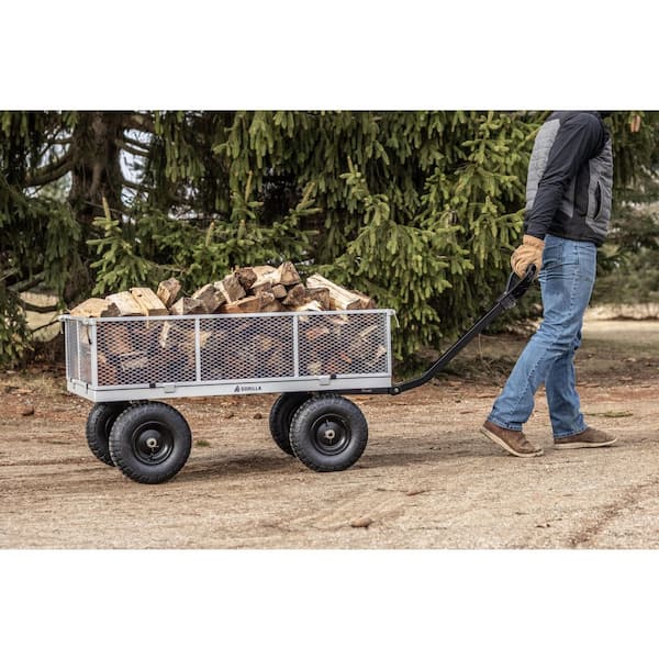 Gorilla 6 cu. ft. Steel Garden Cart, 13 in. Pneumatic Tires, 2-in