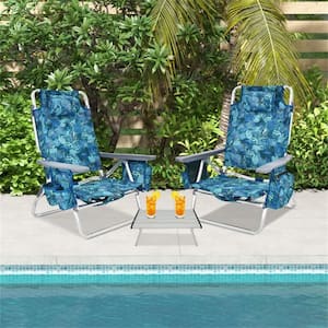 ANGELES HOME 6-Piece Steel Folding Portable Beach Lawn Chair with