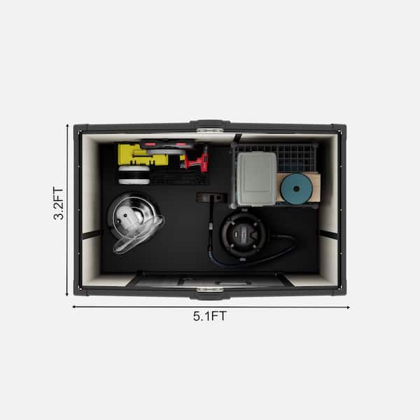 5 ft. x 3 ft. Resin Outdoor Storage Shed with Lockable Doors, Translucent Door Panels, and Sloped Roof (15 sq. ft.)