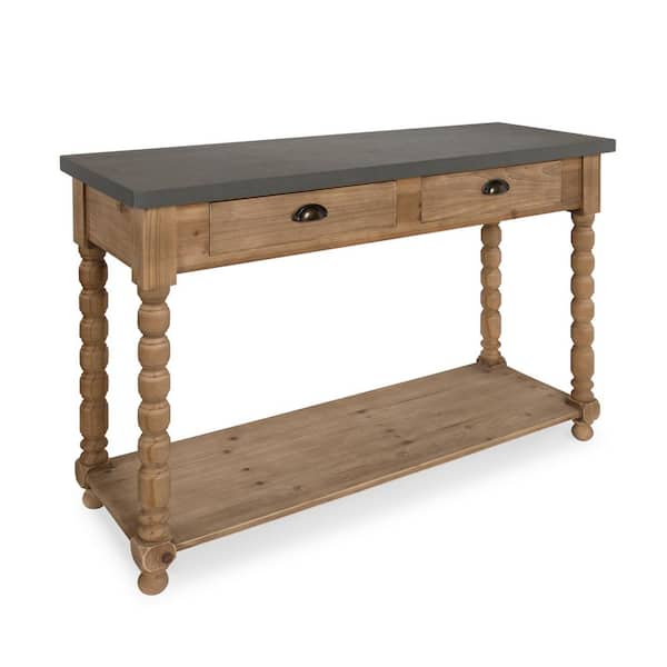 Kate and Laurel Rutledge 48.00 in. Rustic Brown Rectangle Wood Console Table