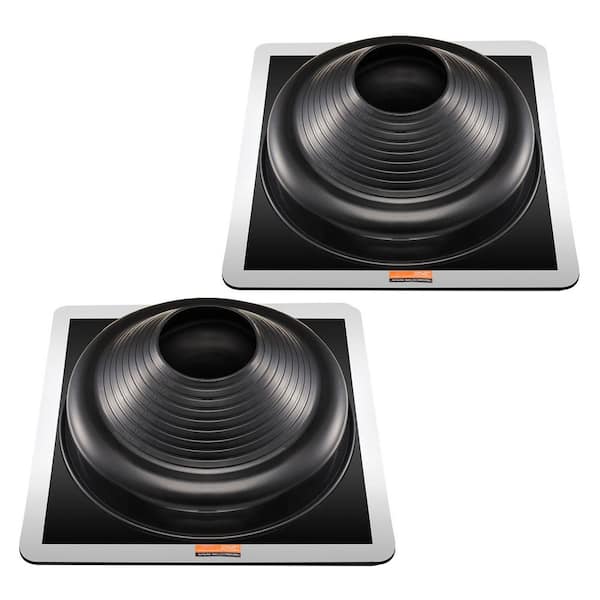 Roof Pipe Flashing Boots, 19.49 in. x 19.49in. Black, Aluminum Roof Pipe Flashing Boots, for Chimney, Wood Stove, 2-Pack
