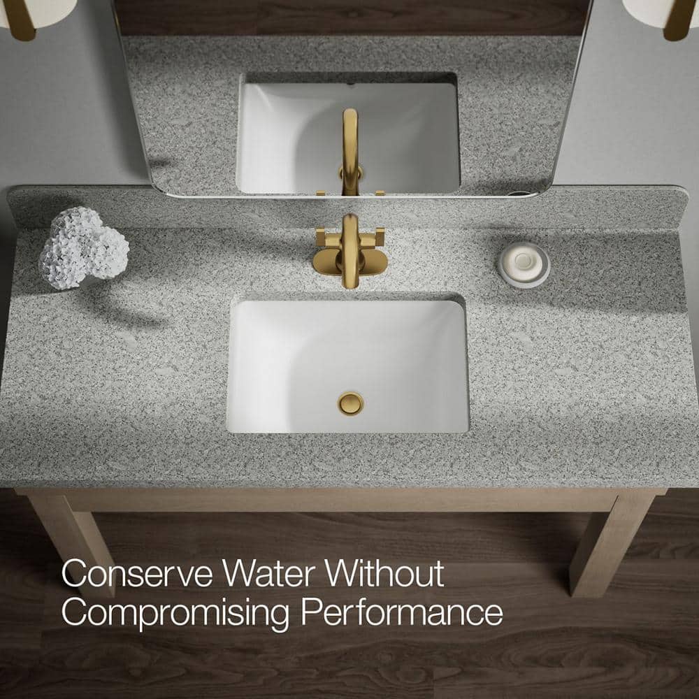Vibrant Moderne Brushed Brass Double Handle Bathroom Faucet