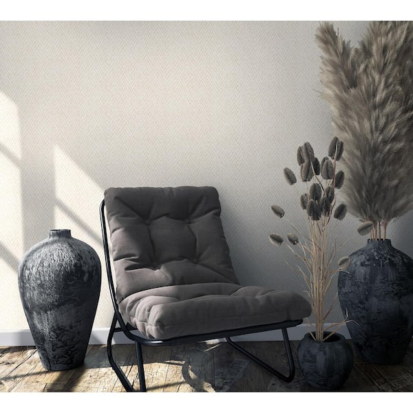 Sisal Weave Texture Cream/White Matte Finish Vinyl on Non-Woven Non-Pasted Wallpaper Sample