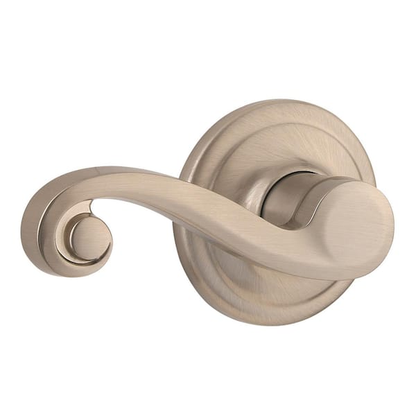 Kwikset Lido Satin Nickel Left-Handed Dummy Door Lever with Microban Antimicrobial Technology