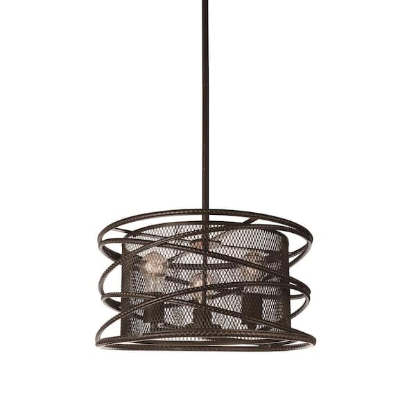 CWI Lighting Darya 3-Light Brown Chandelier