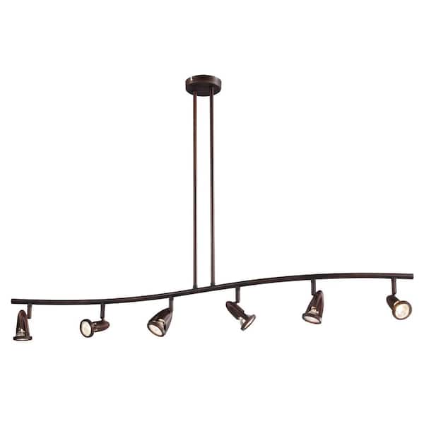 Bel Air Lighting Stingray 4 ft. 6-Light Oil Rubbed Bronze Track Light Fixture with Adjustable Heads
