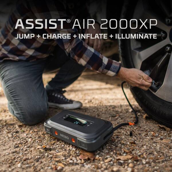 NEBO - Assist Air 2000 Amps Jump Starter with Power Bank, Emergency Light , and Air Compressor