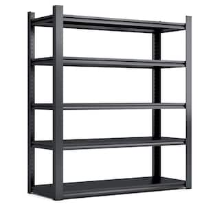 5-Tiers Metal Heavy Duty Adjustable Garage Storage Shelving Unit in Black (47.2 in. W x 72 in. H x 23.6 in. D)