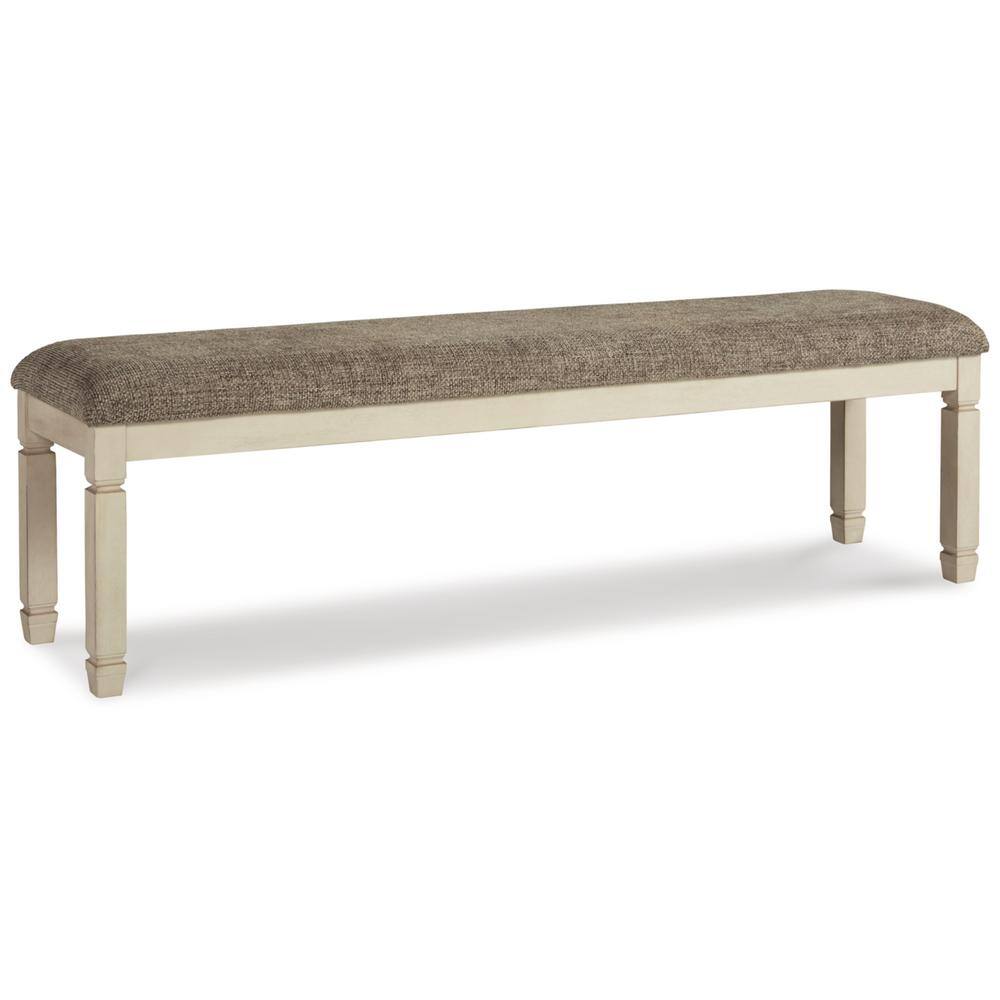 Bolanburg Casual Beige Upholstery 65 in. 4 Legs Dining Table Bench for 2 Person Seat for Dining Table
