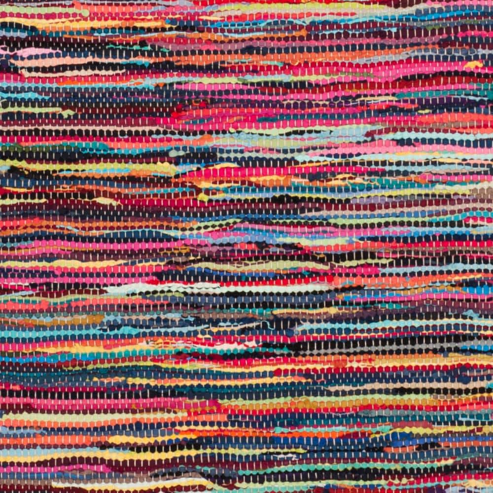 Handwoven Whimsical Gray Cotton 8' Square Area Rug