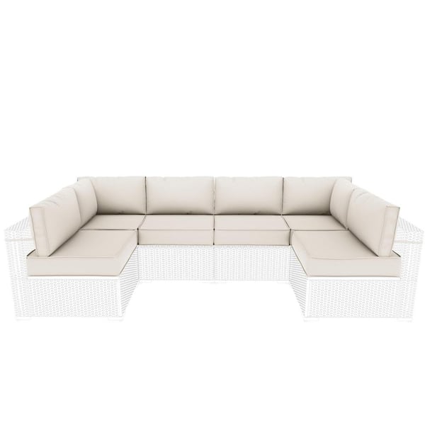 Kimunuk 26 in. x 26 in. x 4 in. (14-Piece) Deep Seating Outdoor Sectional Cushion Cream