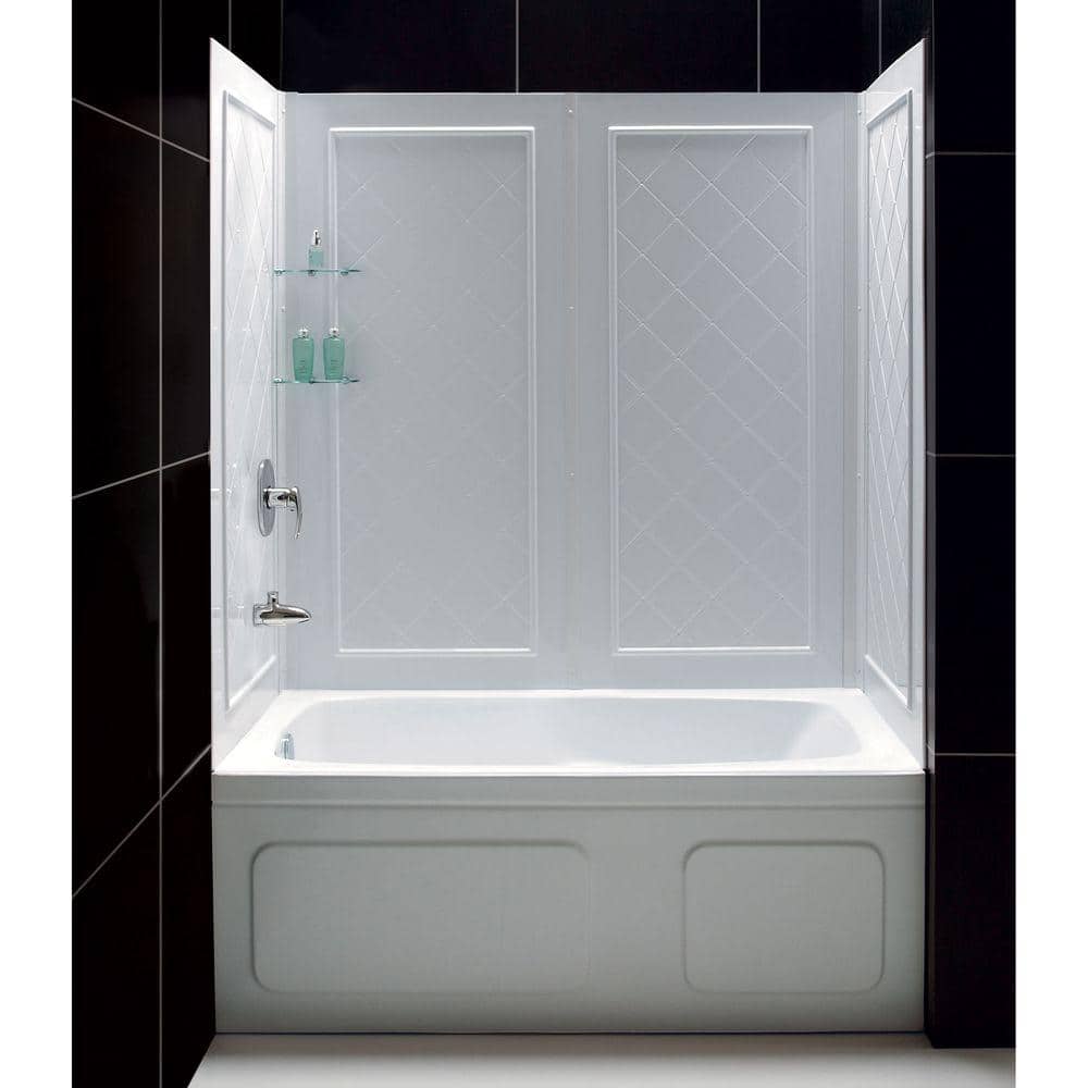 DreamLine QWALL-Tub 28-32 in. D x 56 to 60 in. W x 60 in. H 4-Piece