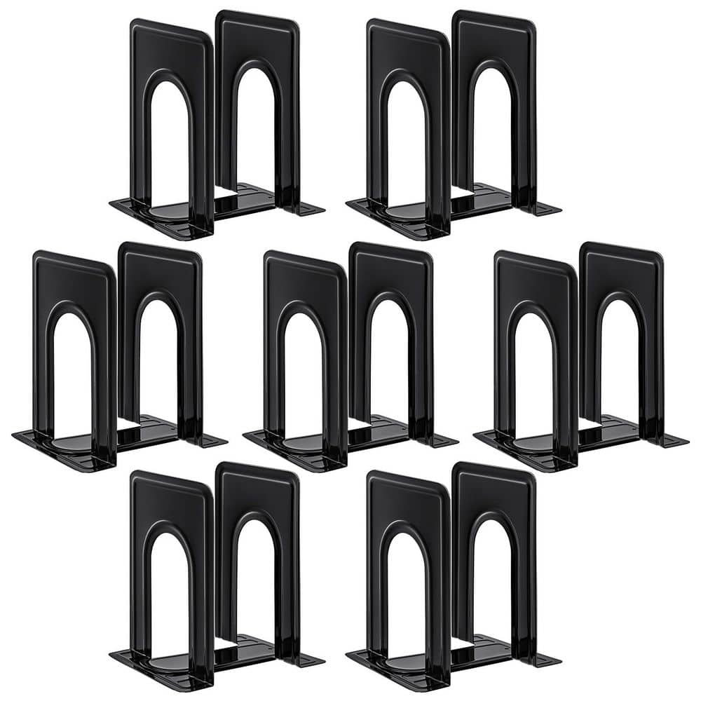 5.7 in. x 4.9 in. x 6.5 in. Black Heavy Dutyk Non-Skid Metal Bookend, Book 