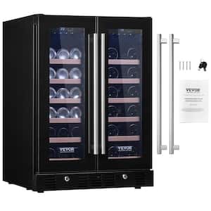 Wine Cooler, 110-Volt 78 Cans and 20 Bottles Under Counter Built-in or Freestanding Wine Cooler, Dual Zone, Blue Light