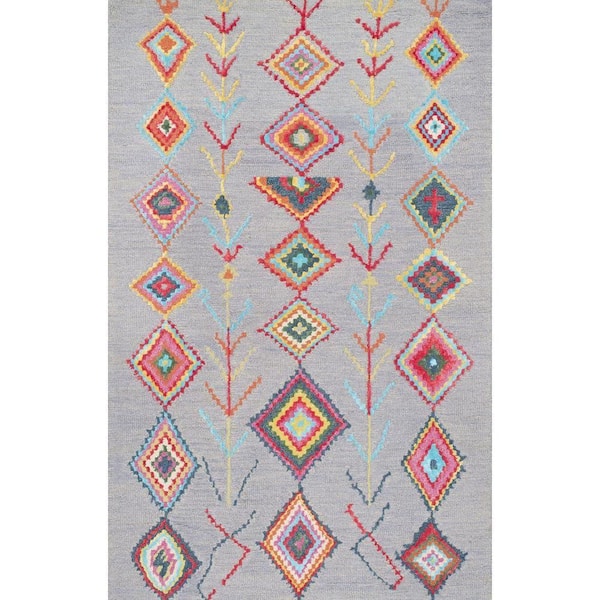 nuLOOM Belini Moroccan Southwestern Symbols Gray 10 ft. x 14 ft. Area Rug
