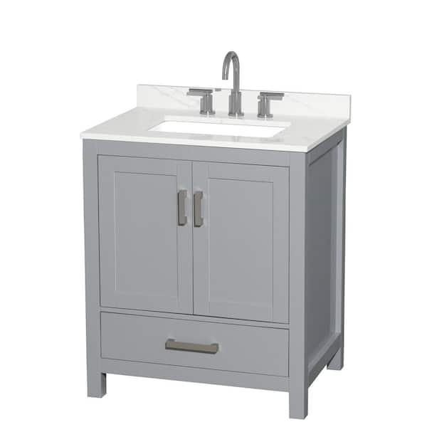 Wyndham Collection Sheffield 35-in Dark Gray Bathroom Vanity Cabinet