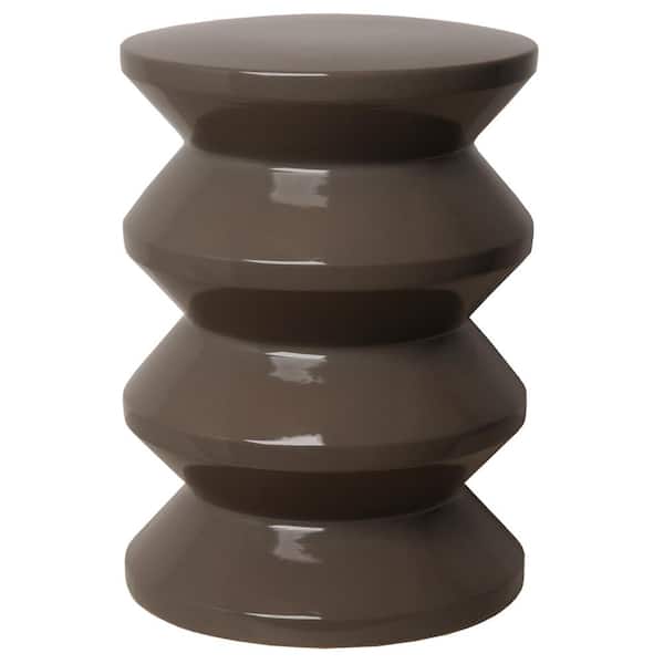 Emissary Accordion 18 in. H Gray Round Ceramic Garden Stool