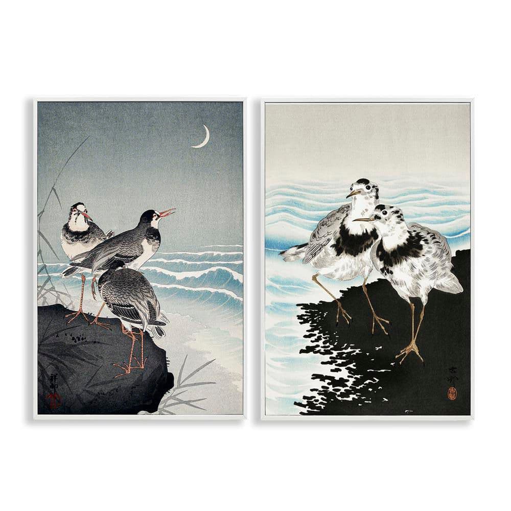 Sea Birds Under Moon by Ohara Koson 2 Pieces White Framed Animal Giclee Art Print 18 in. x 12 in. price history on PriceWatchPro
