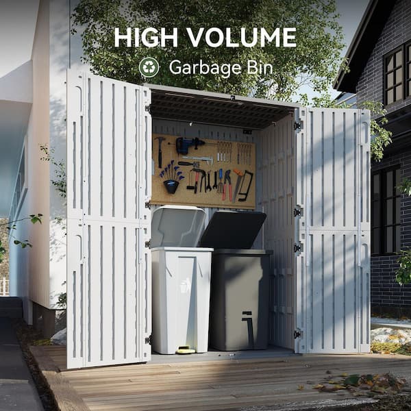 Sizzim 52 in. W x 30 in. D x 75 in. H White Resin Storage Shed
