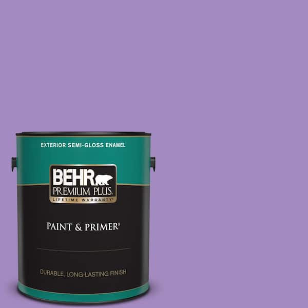 BEHR PREMIUM PLUS 1 gal. #P570-4 Classic Bouquet Semi-Gloss Enamel Exterior Paint & Primer