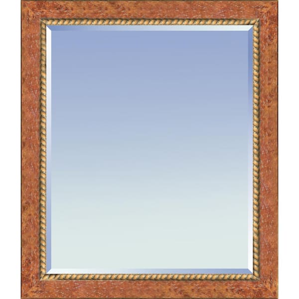 LA PASTICHE 24 in. W x 20 in. H Wood Twined Sherbert Gold Framed Modern Rectangle Decorative Mirror