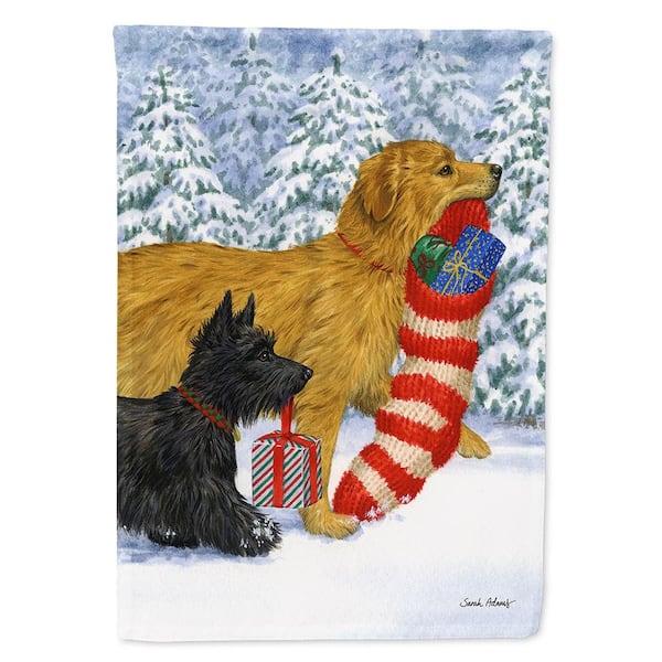 Caroline's Treasures 11 in. x 15-1/2 in. Polyester Keep Up There, Scottie Scottish Terrier 2-Sided 2-Ply Garden Flag
