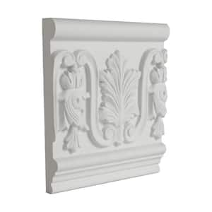 1 in. x 7-1/16 in. x 6 in. Long Acanthus Leaf Polyurethane Frieze Moulding Sample