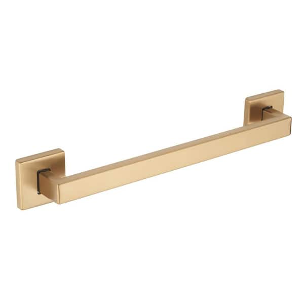 Glacier Bay 12 in. Soft Square Style Grab Bar in Matte Gold